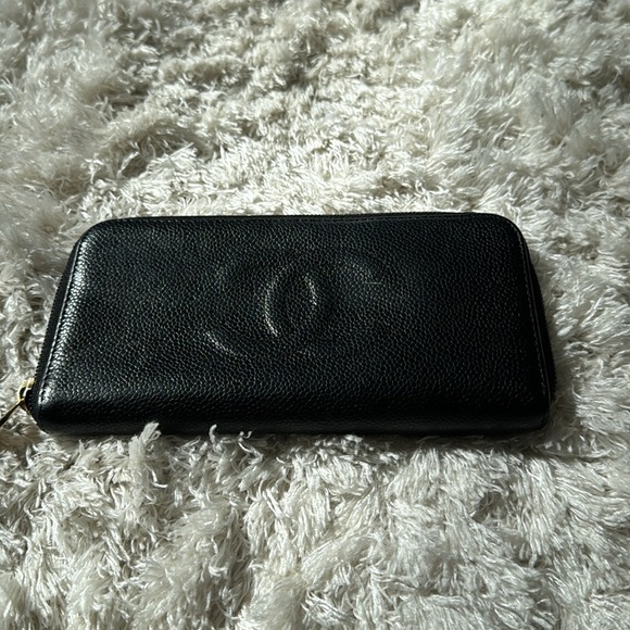 CHANEL Handbags - Black Chanel caviar leather long zip wallet